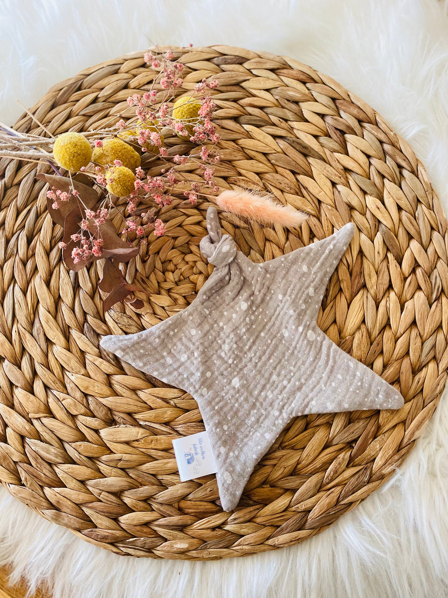 Schnuffeltuch beige Pünktchen