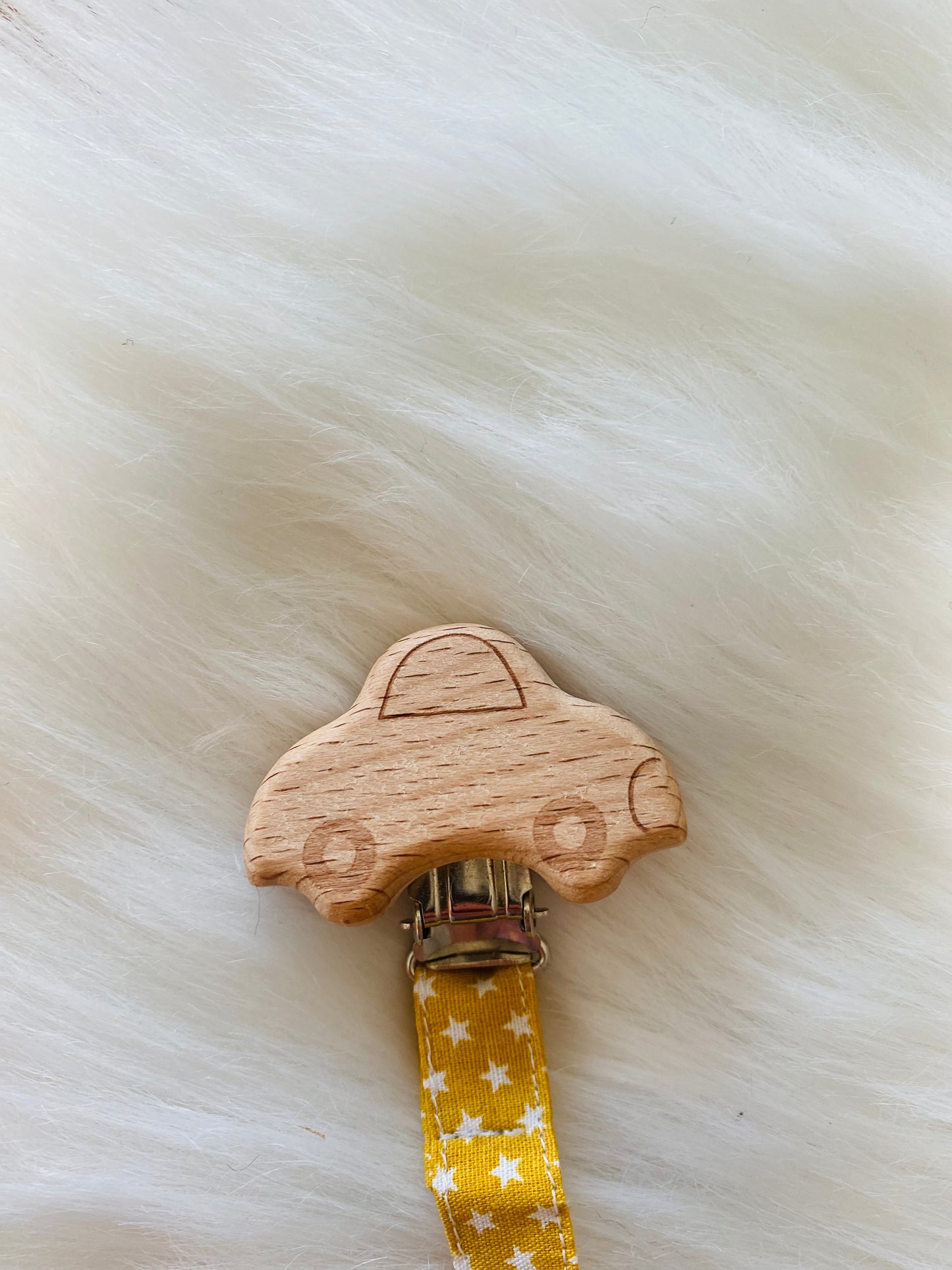 Schnullerkette Sternchen senfgelb