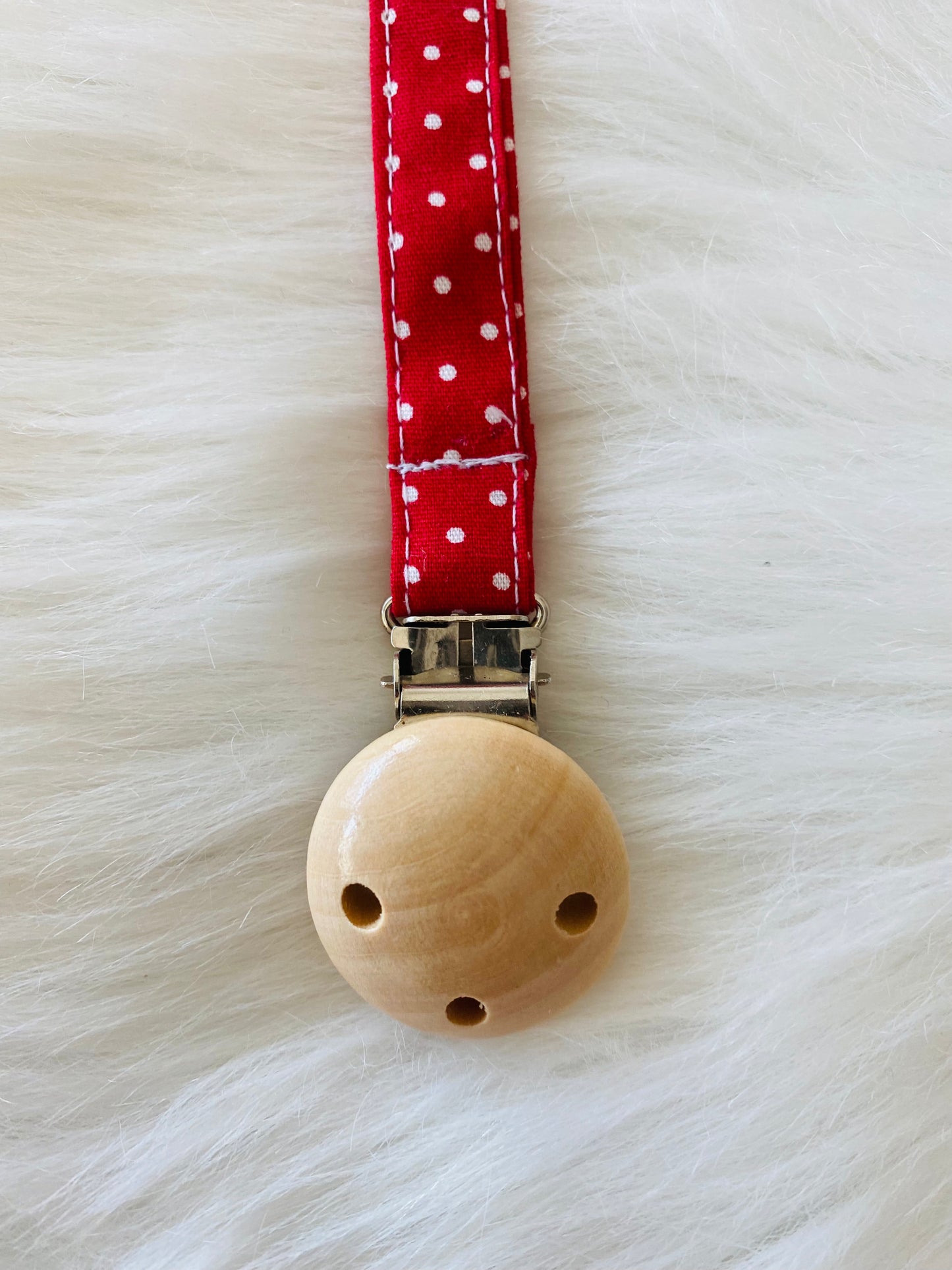 Schnullerkette Pünktchen rot