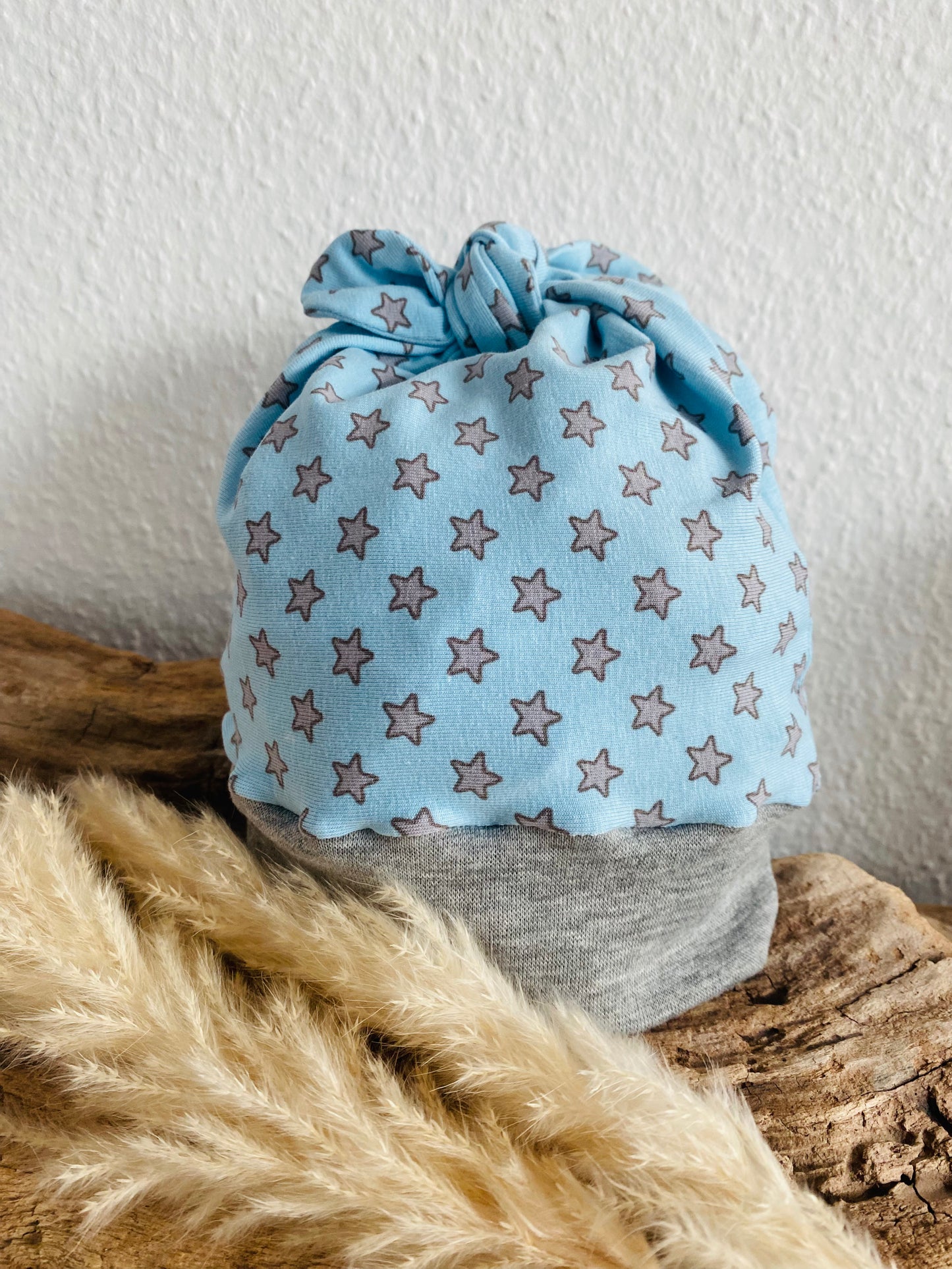 Mütze graue Sternchen