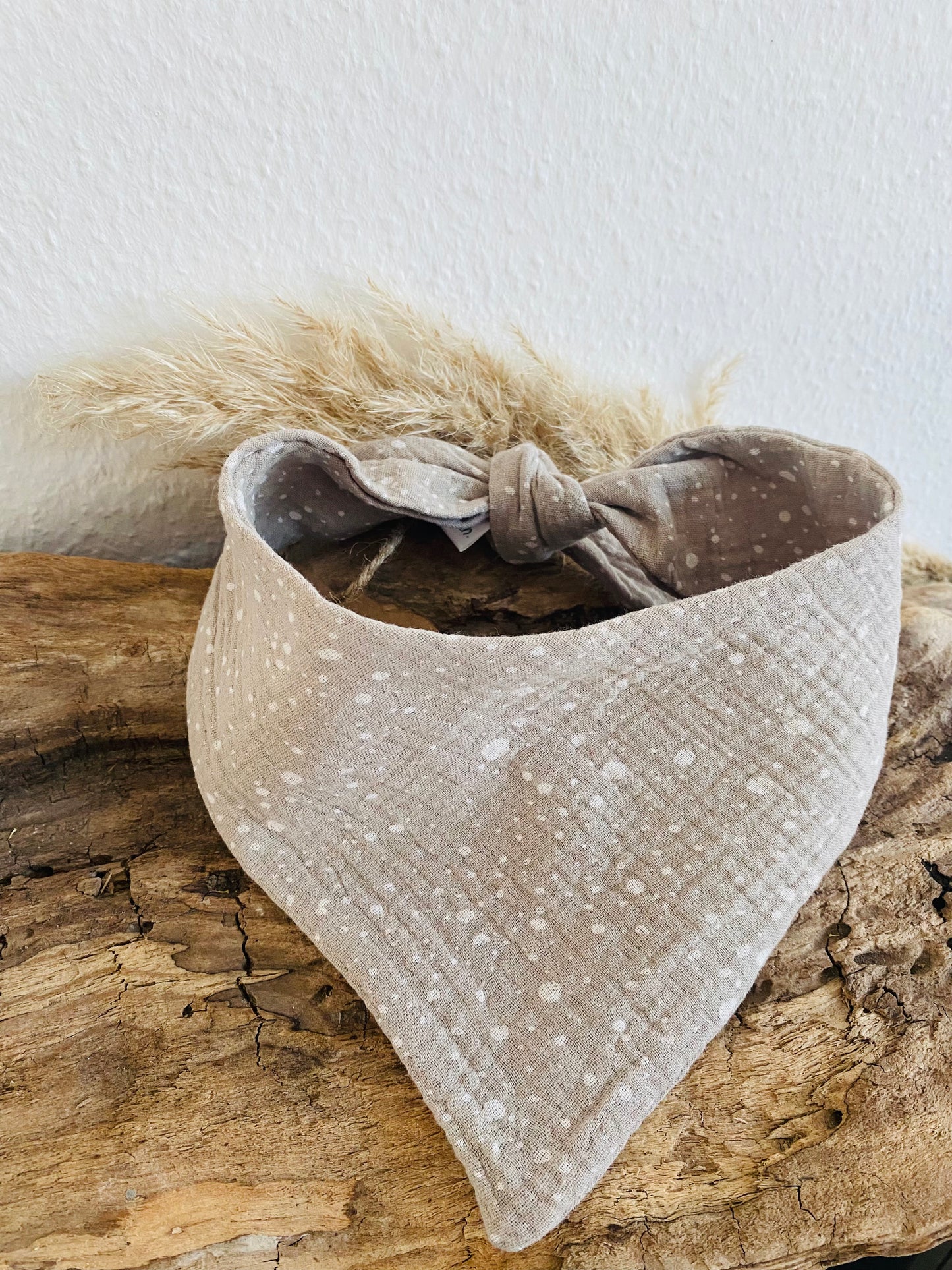 Halstuch beige Pünktchen